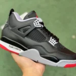 Air Jordan 4 Retro Bred Reimagined Black Red Leather FV5029-006