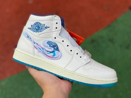 Michelle Wie West x Air Jordan 1 High Golf Pebble Beach White Pink Blue Sneakers FV3565-100
