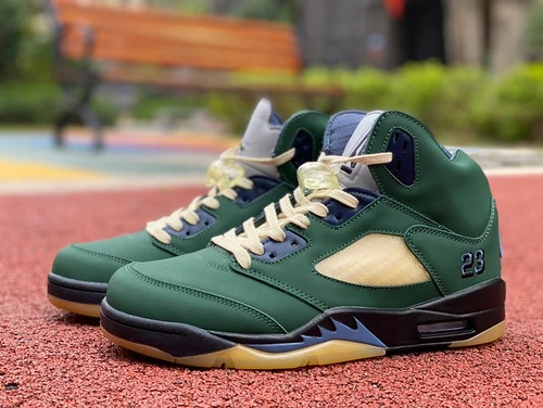 A Ma Maniere x Air Jordan 5 WMNS Photon Dust Black Green FZ5758-003