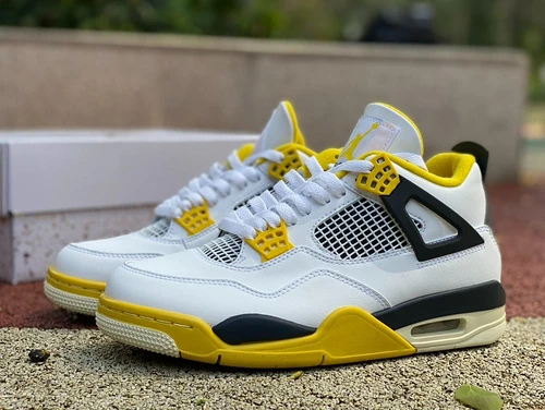 Air Jordan 4 White Black Yellow AJ4 AQ9129-101
