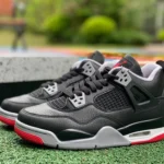 Air Jordan 4 Retro Bred Reimagined Women's Black Red Leather FV5029-006