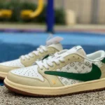 Travis Scott x Air Jordan 1 Low x Louis Vuitton Yellow Green Sneakers LX1988-300