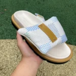 LOUIS VUITTON Slides White Blue
