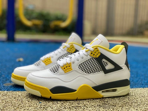Air Jordan 4 White Orange Yellow AJ4 Pure Version AQ9129-101