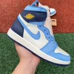Air Jordan 1 Retro High OG First In Flight White Blue Sneakers FD2596