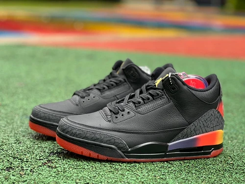 J Balvin x Air Jordan 3 Rio Black Rainbow Cut Piece Version