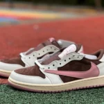 Travis Scott x Air Jordan 1 Low White Burgundy Pink DZ4137-206