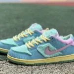 Verdy x Nike SB Dunk Low Visty Blue Pink Yellow FN6040-400