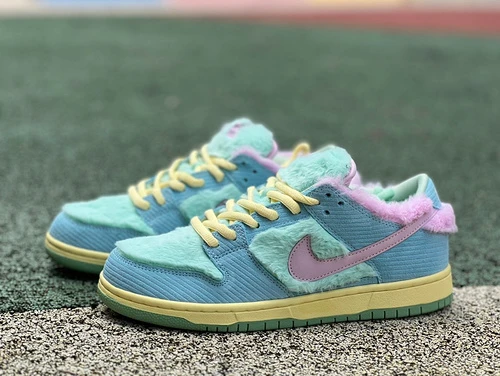 Verdy x Nike SB Dunk Low Visty Blue Pink Yellow FN6040-400