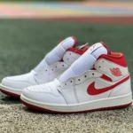 Air Jordan 1 Mid SE Dune Red White Red Sneakers FJ3458-160