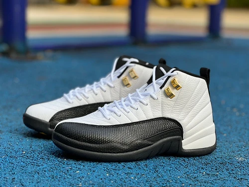Air Jordan 12 Taxi White Gold Sneakers 130690-125