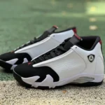 Air Jordan 14 Black Toe Black White Sneakers 487471-160