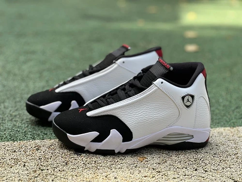 Air Jordan 14 Black Toe Black White Sneakers 487471-160