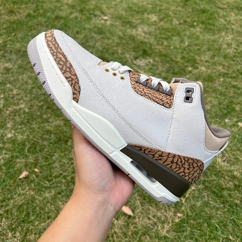 Air Jordan 3 Palomino White Brown Cracked Leather T1 Version