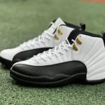 Air Jordan 12 Taxi Black White Gold Sneakers 130690-125