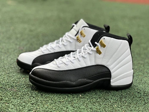 Air Jordan 12 Taxi Black White Gold Sneakers 130690-125