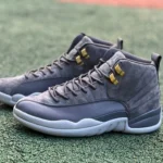 Air Jordan 12 Dark Grey Grey Suede Sneakers 130690-005