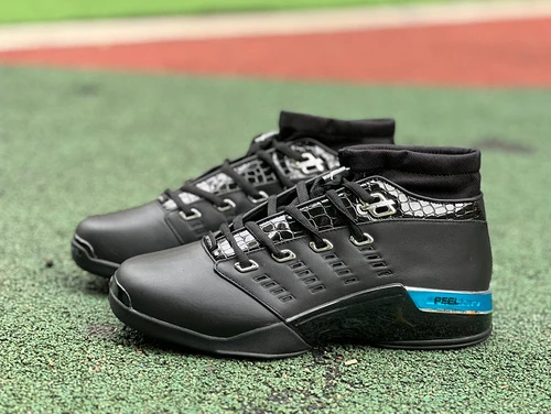 Air Jordan 17 OG Low Black Chrome Black Sneakers 303891-004