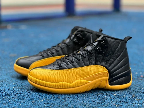 Air Jordan 12 University Gold Black Yellow Sneakers 130690-070