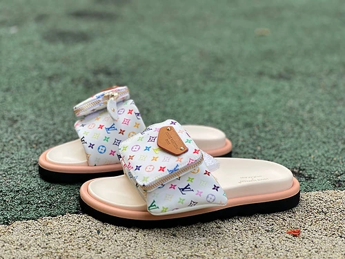 Takashi Murakami x LOUIS VUITTON Slides Beige Brown