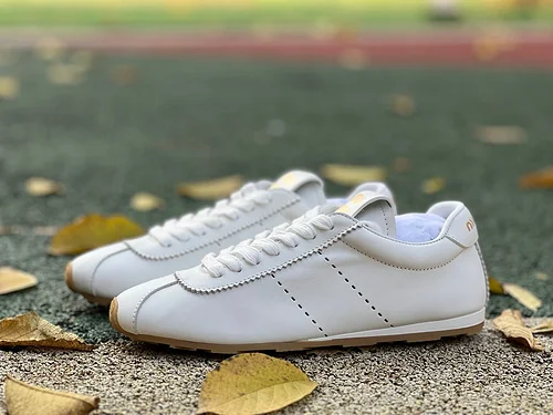 MIU MIU Plume White Leather Sneakers