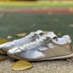 MIU MIU Plume Silver Leather Sneakers
