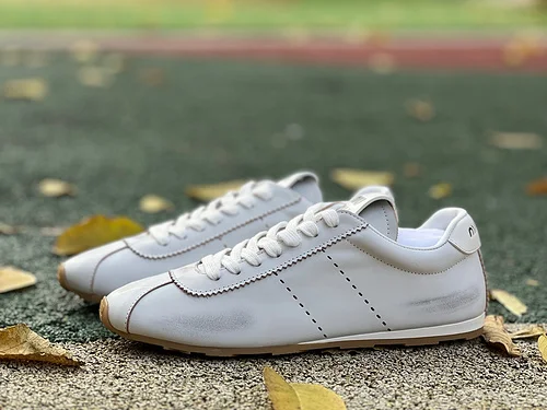 MIU MIU Plume Beige Leather Sneakers