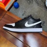 DT Air Jordan 1 Low Black White Leather Shoes 553558-043