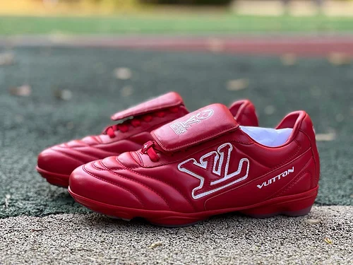 LOUIS VUITTON Footprint Soccer Red Shoes