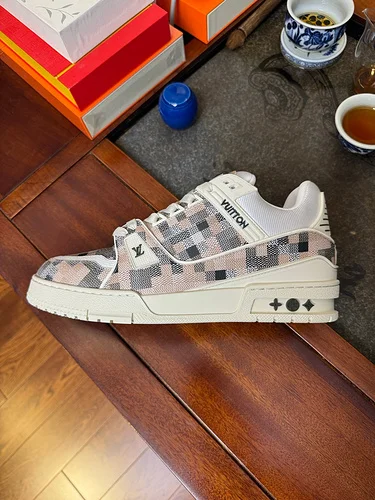LOUIS VUITTON LV Trainer White Checkered Shoes