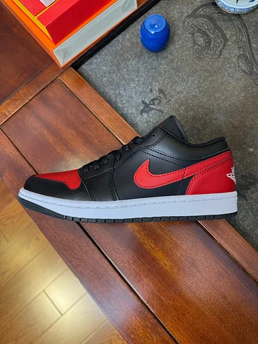 DT Air Jordan 1 Low Black Red Shoes 553558-067