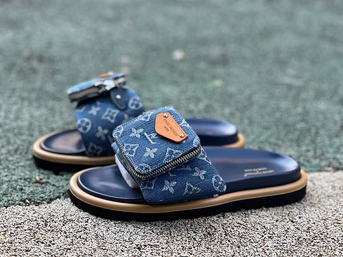 LOUIS VUITTON Pillow Denim Blue Slides