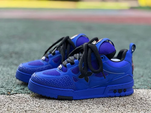 LOUIS VUITTON Skate Blue Leather Shoes