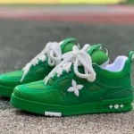 LOUIS VUITTON Skate Green Leather Shoes