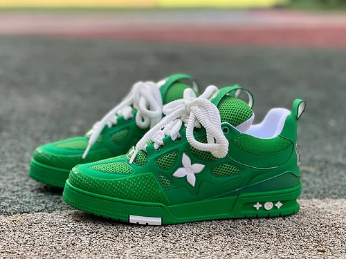 LOUIS VUITTON Skate Green Leather Shoes