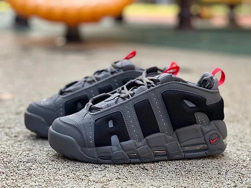 Nike Air More Uptempo Low Black Grey Shoes FZ3055-005