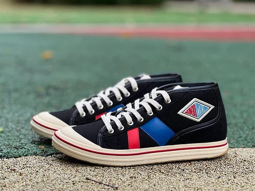 Bottega Veneta Canvas Shoes Black Blue Red