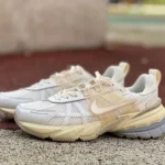 Nike V2K Run Off-White Yellow Comfort Casual Dad Shoes HQ1512-110