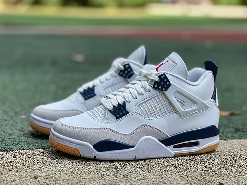 S2 Pure Original AJ4 SB White Blue Gum Sole Sneakers Nike SB x Air Jordan 4 ¡°Navy¡± DR5415-100
