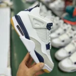 Value Version AJ4 SB White Blue Gum Sole Sneakers Nike SB x Air Jordan 4 Navy DR5415-100