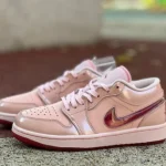 Air Jordan 1 Low Pink Patent Leather Valentine's Day Basketball Shoes HF3174-600
