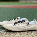 PRADA Collapse Ivory Suede Sneakers