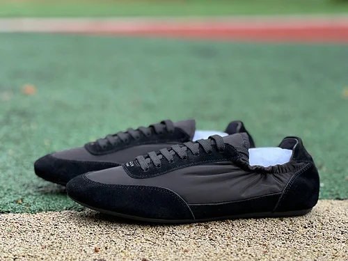 PRADA Collapse Black Suede Sneakers