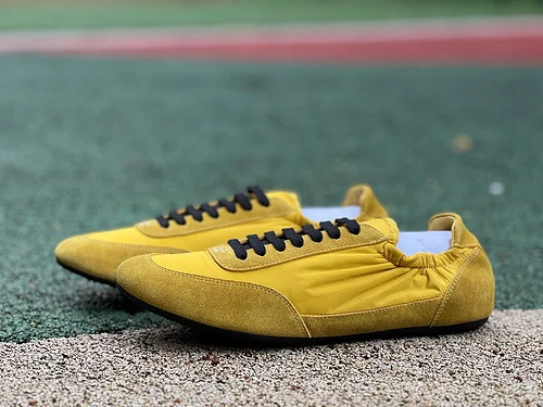 PRADA Collapse Yellow Suede Sneakers