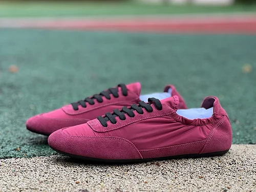 PRADA Collapse Fuchsia Suede Sneakers