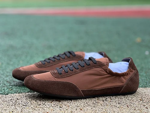 PRADA Collapse Brown Suede Sneakers