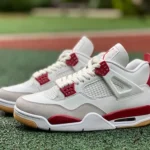 Cutting Pure Original AJ4 SB White Red Varsity Red Sneakers Nike SB x Air Jordan 4 DR5415-106