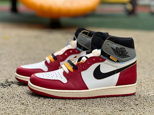 RN Pure Original Air Jordan 1 Union White Grey Red Basketball Shoes HV8563-600