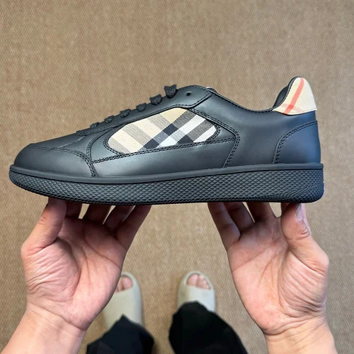 Burberry Terrace Black Calf Leather Sneakers