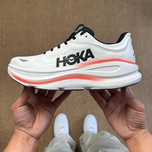HOKA ONE ONE Bondi 9 White Orange Running Shoes 1162011/WBLC